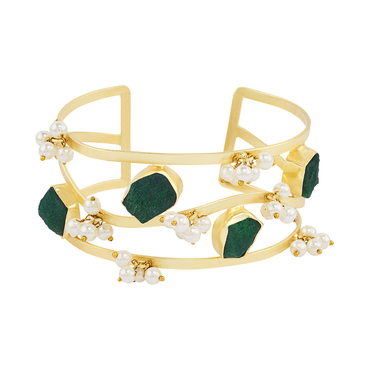 Teejh Amiraani Dark Green Natural Stone Bracelet