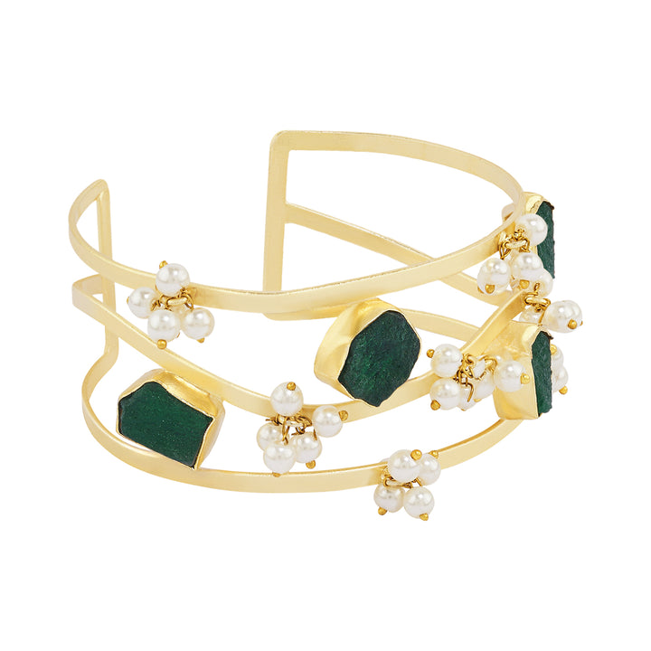Teejh Amiraani Dark Green Natural Stone Bracelet