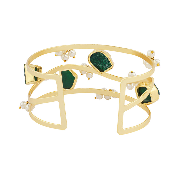 Teejh Amiraani Dark Green Natural Stone Bracelet