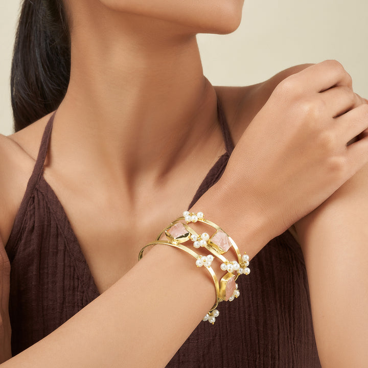 Teejh Amiraani Pink Natural Stone Bracelet