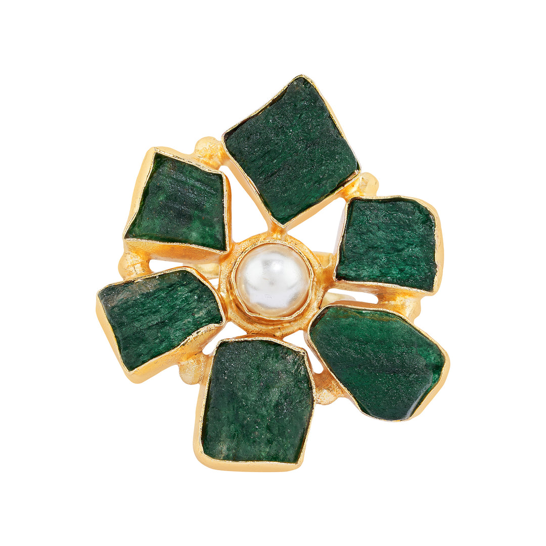 Teejh Veyna Dark Green Natural Stone Rings