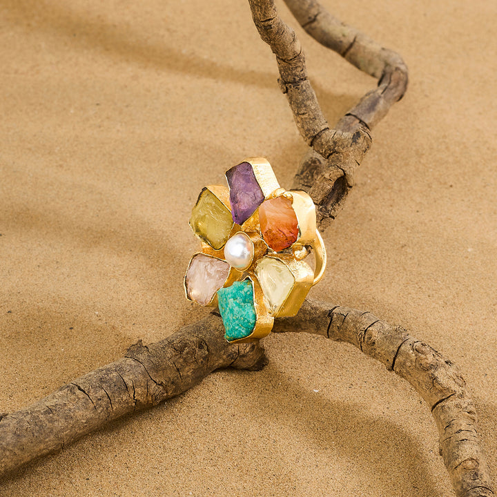 Teejh Veyna Multicoloured Natural Stone Rings