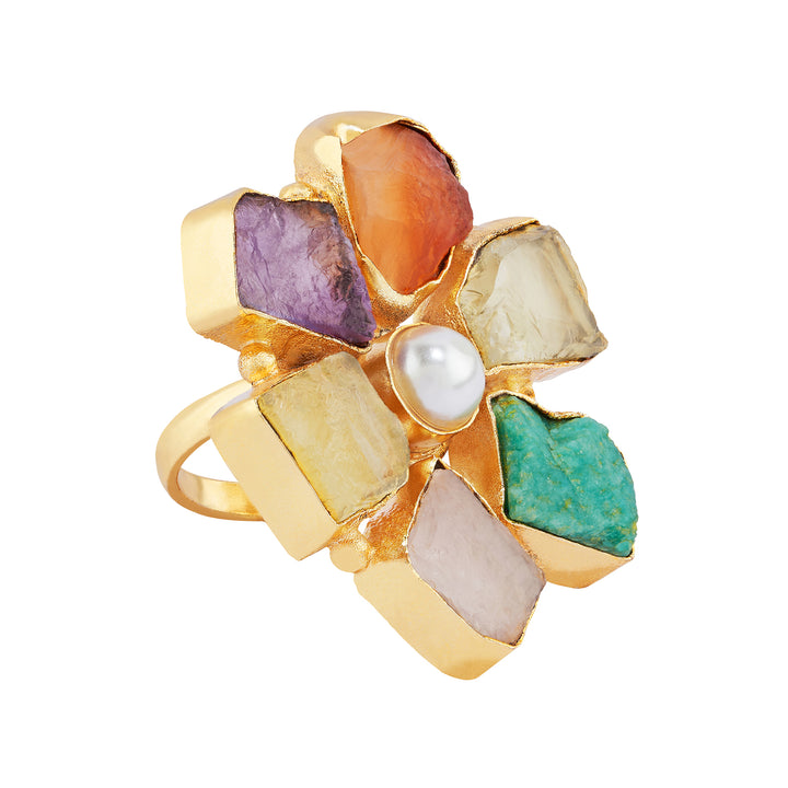 Teejh Veyna Multicoloured Natural Stone Rings