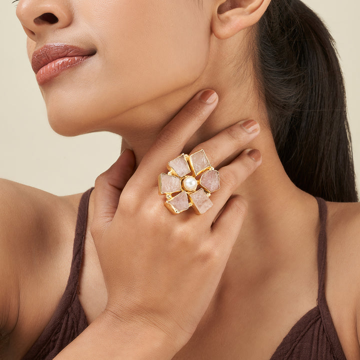 Teejh Veyna Pink Natural Stone Rings