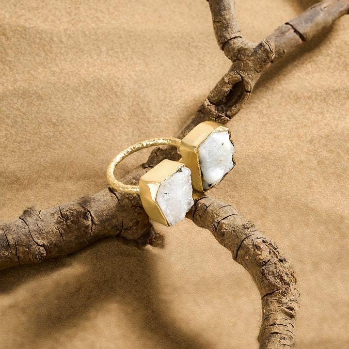 Teejh Navira White Natural Stone Ring
