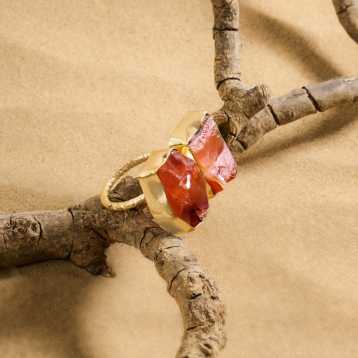 Teejh Navira Orange Natural Stone Ring