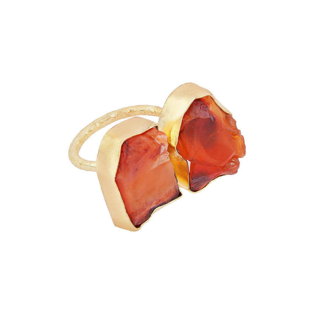 Teejh Navira Orange Natural Stone Ring