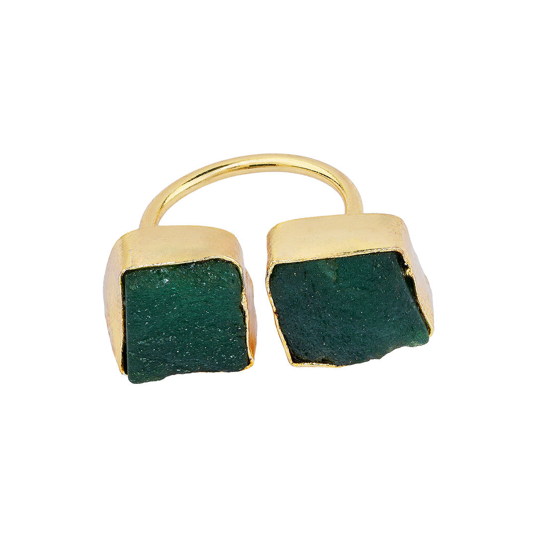 Teejh Navira Dark Green Natural Stone Ring