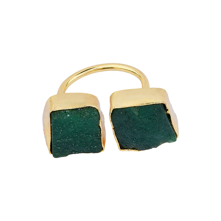 Teejh Navira Dark Green Natural Stone Ring