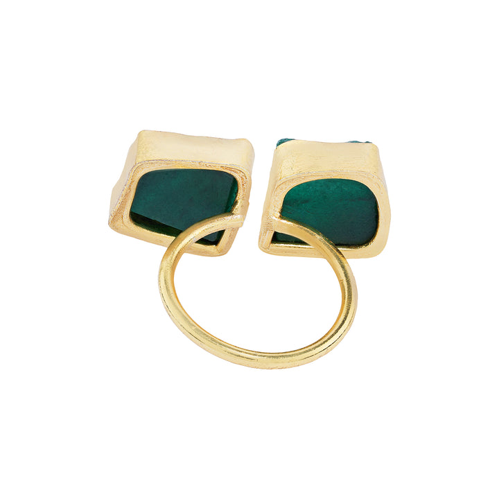 Teejh Navira Dark Green Natural Stone Ring