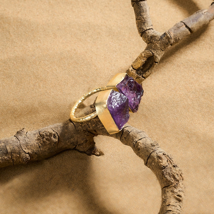 Teejh Navira Purple Natural Stone Ring