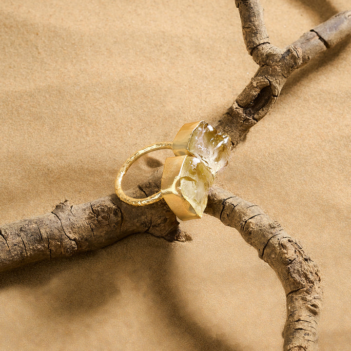 Teejh Navira Yellow Natural Stone Ring