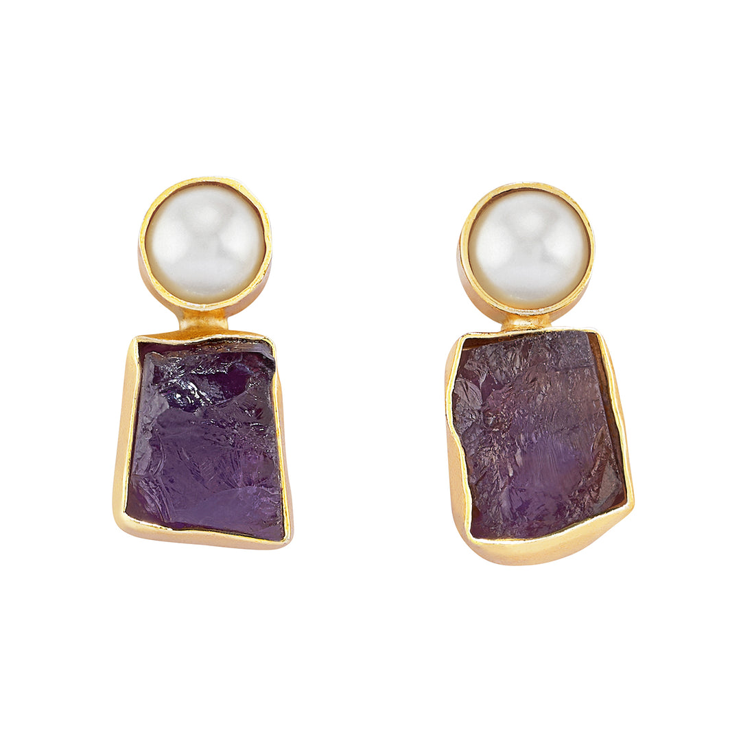 Teejh Liora Purple Natural Stone Earrings