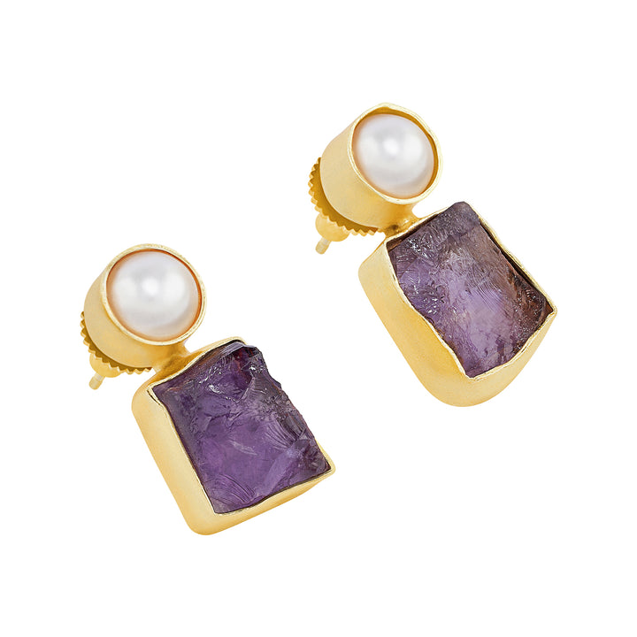 Teejh Liora Purple Natural Stone Earrings
