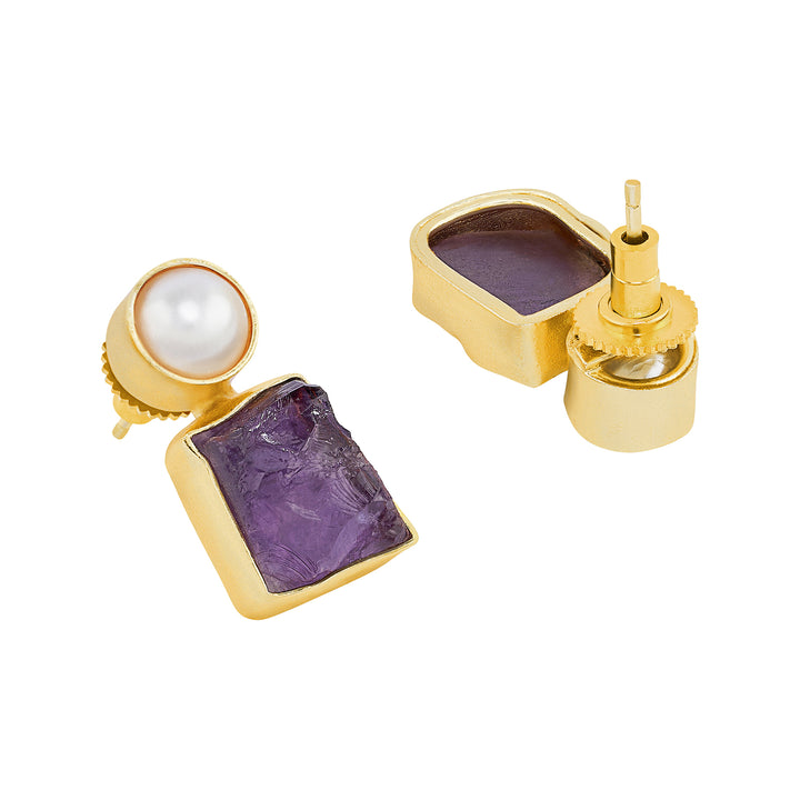 Teejh Liora Purple Natural Stone Earrings