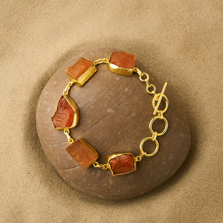 Teejh Reysha Orange Natural Stone Bracelet