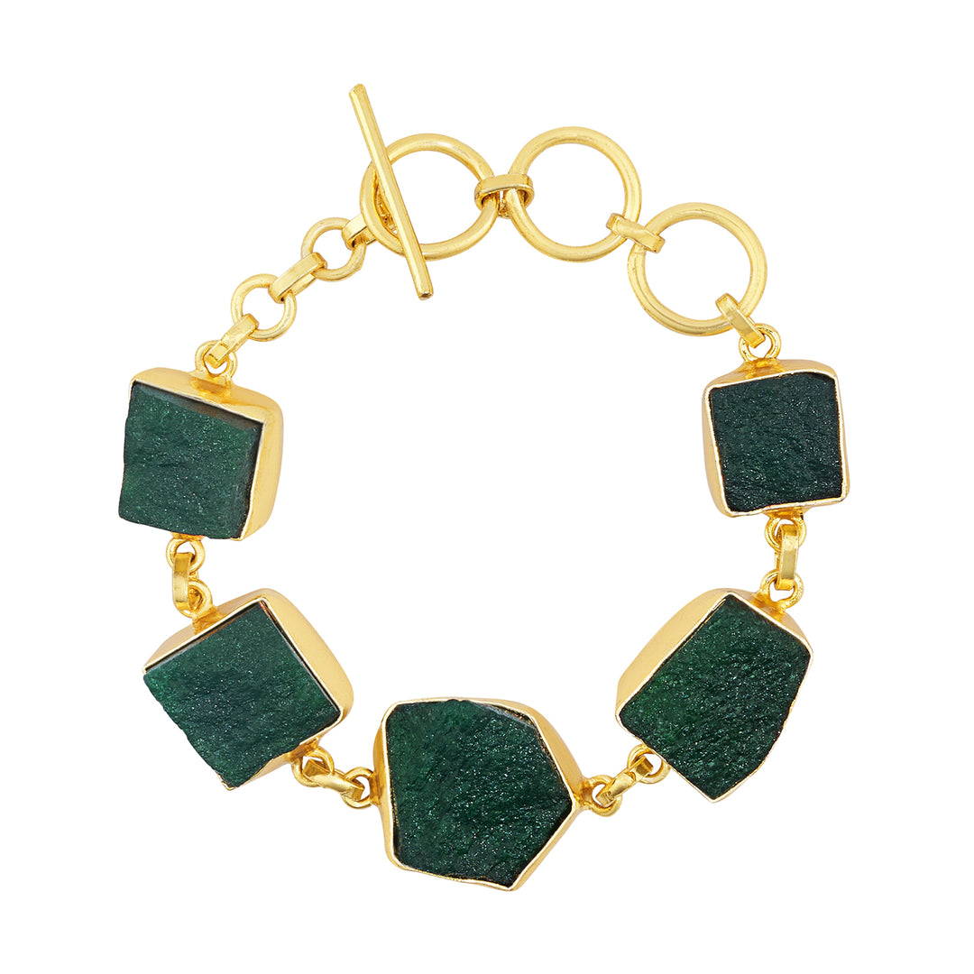 Teejh Reysha Dark Green Natural Stone Bracelet