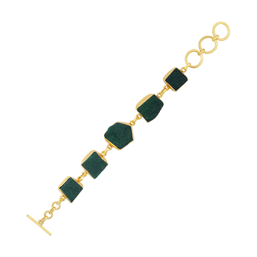 Teejh Reysha Dark Green Natural Stone Bracelet
