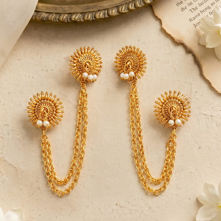 Teejh Polka Gold Earcuffs