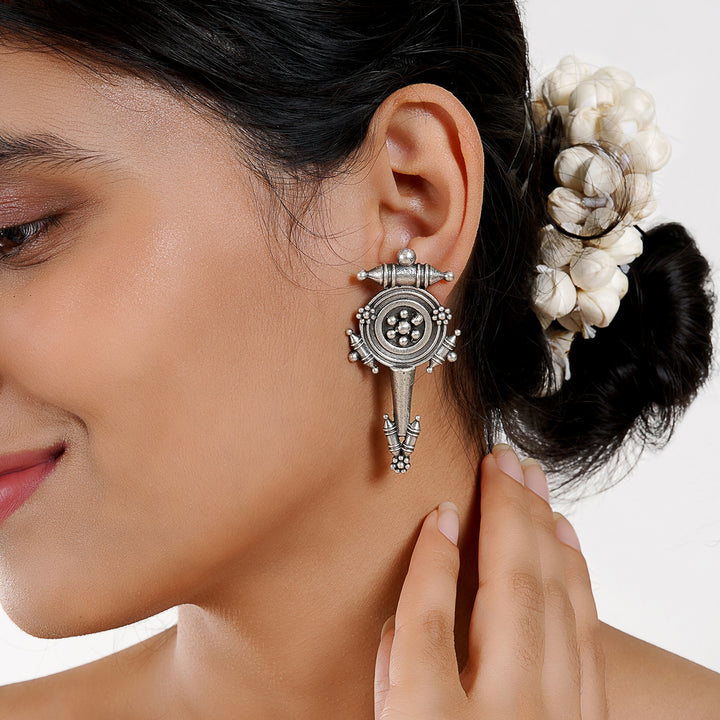 Teejh Snehal Silver Oxidised Earrings