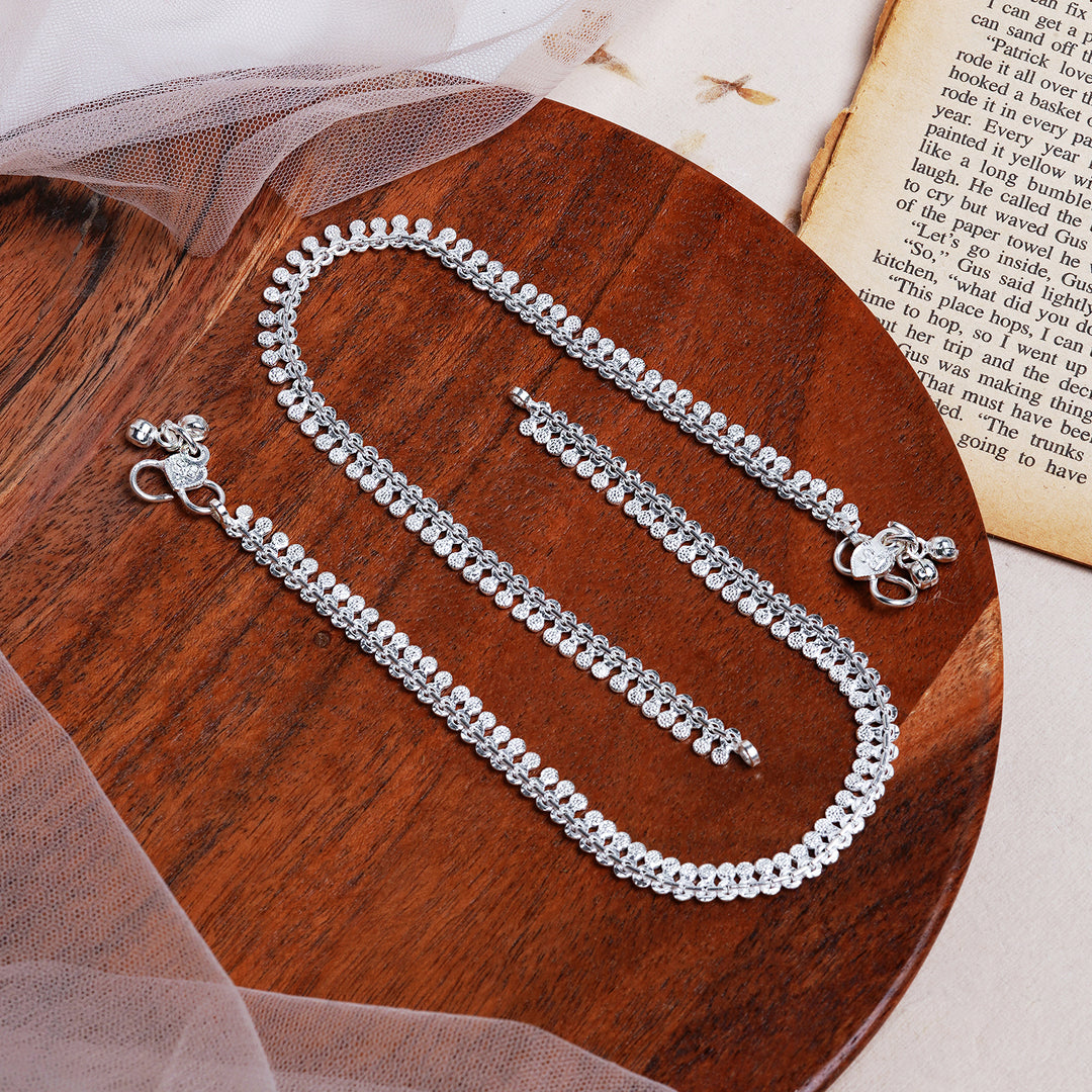 Teejh Ireen Silver Anklets