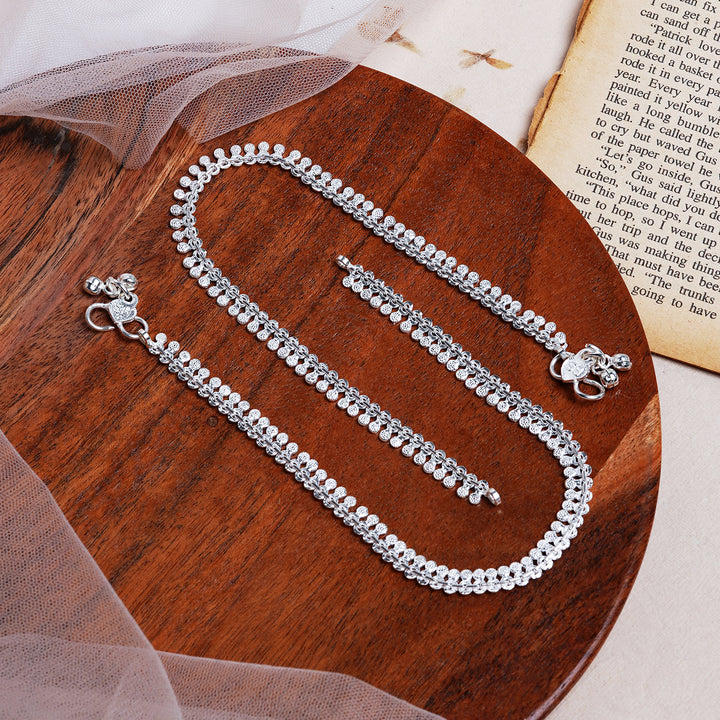 Teejh Ireen Silver Anklets