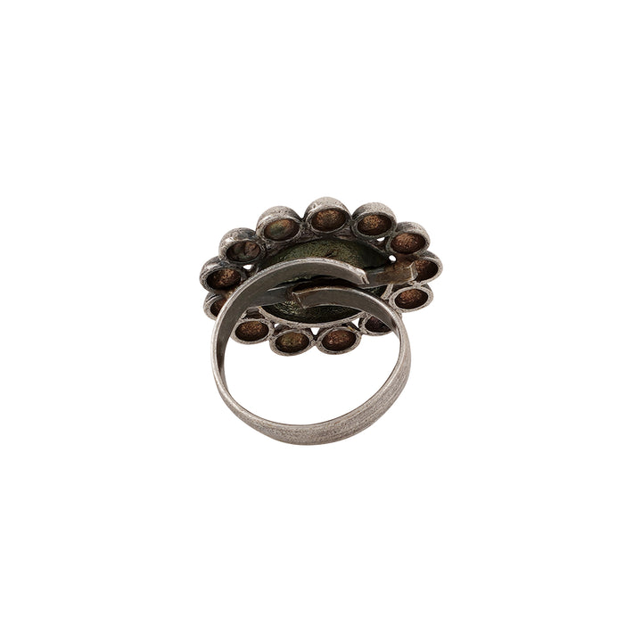 Teejh Zehna Silver Oxidised Ring