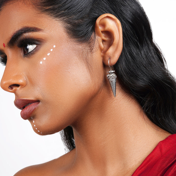Teejh Indu Silver Oxidised Earrings
