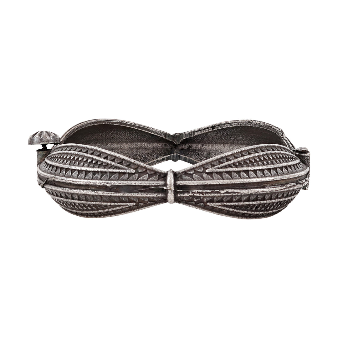 Haaz Silver Oxidised Kada Bracelet