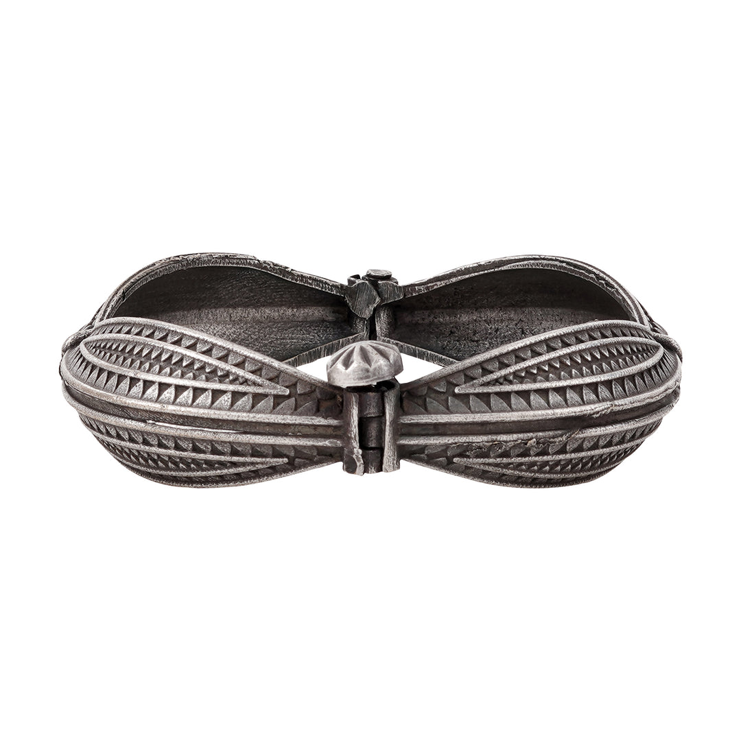 Haaz Silver Oxidised Kada Bracelet