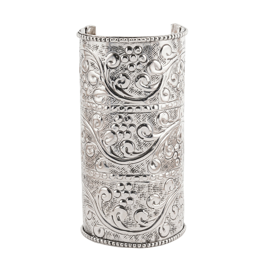 Jiza Silver Oxidised Cuff Bracelet