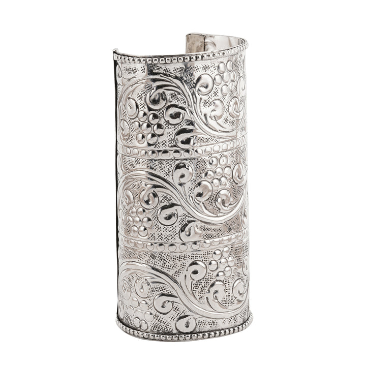 Jiza Silver Oxidised Cuff Bracelet