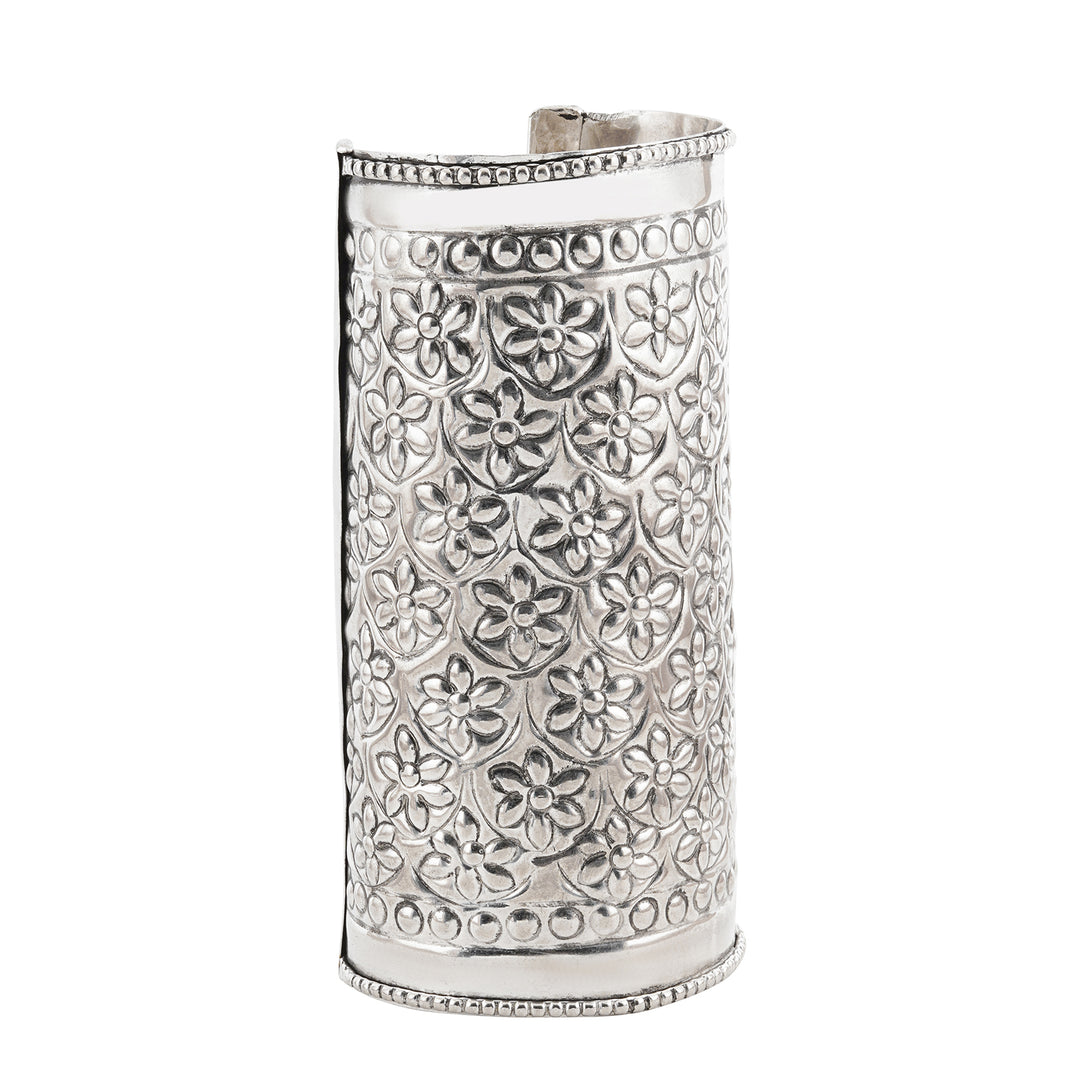 Kazi Silver Oxidised Cuff Bracelet