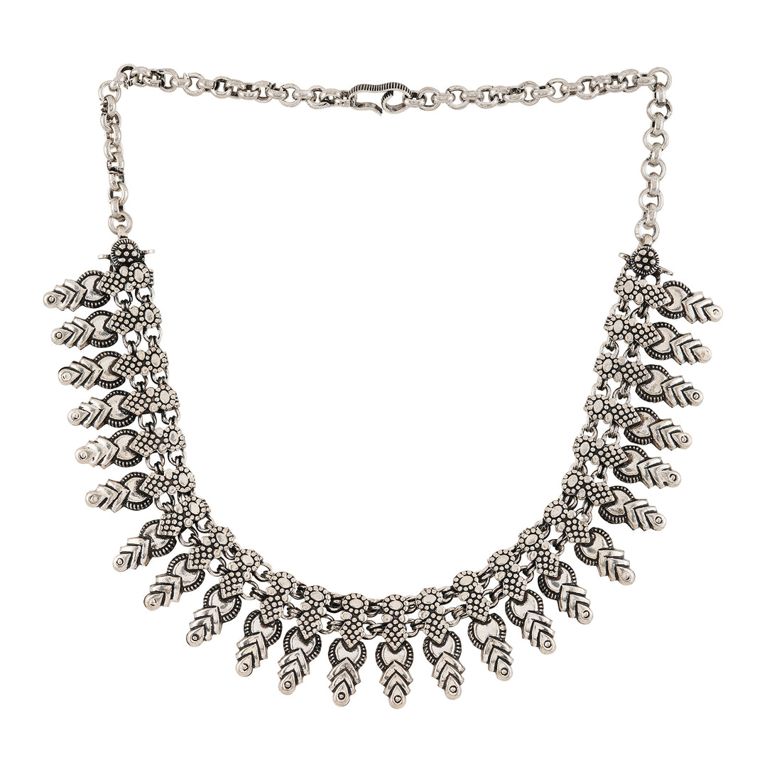 Sitam Silver Oxidised Necklace Set
