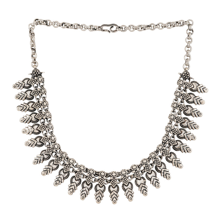 Sitam Silver Oxidised Necklace Set