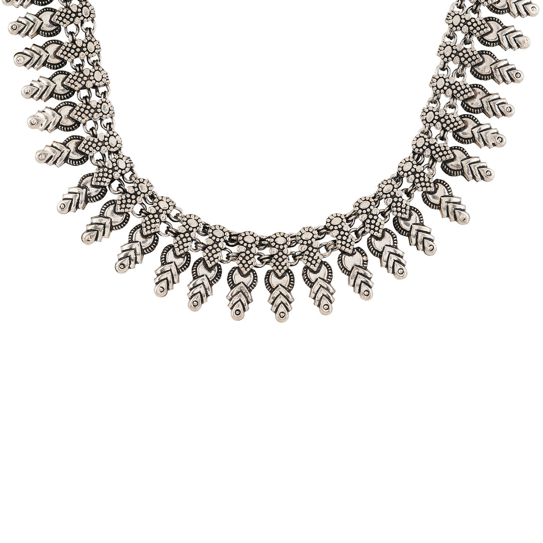 Sitam Silver Oxidised Necklace Set