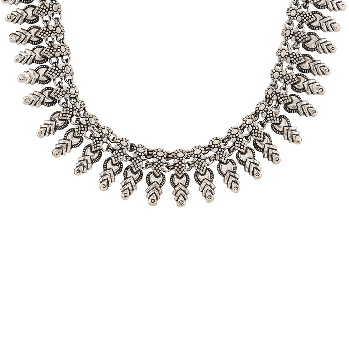Sitam Silver Oxidised Necklace Set