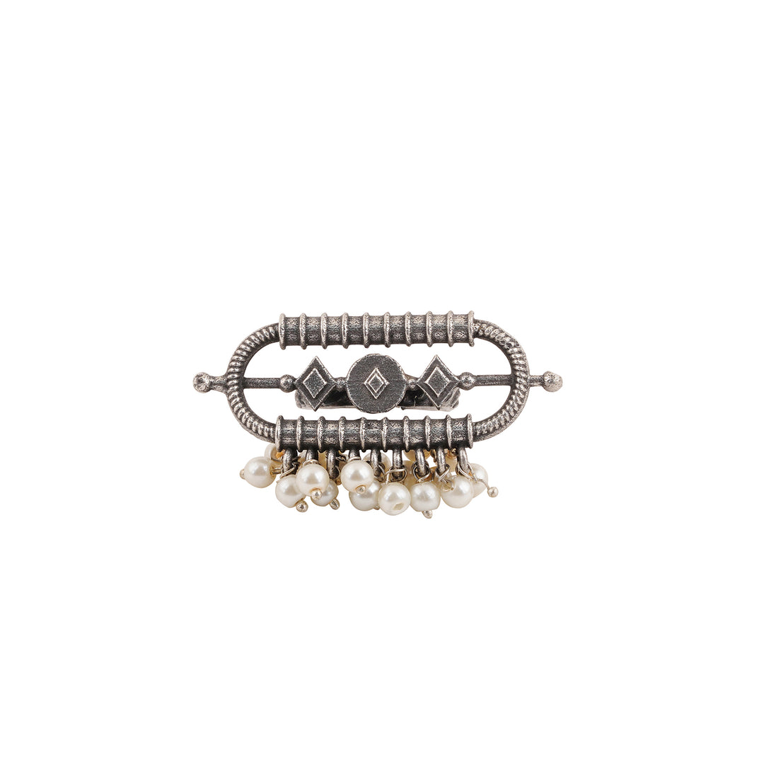 Teejh Saarang Silver Oxidised Ring