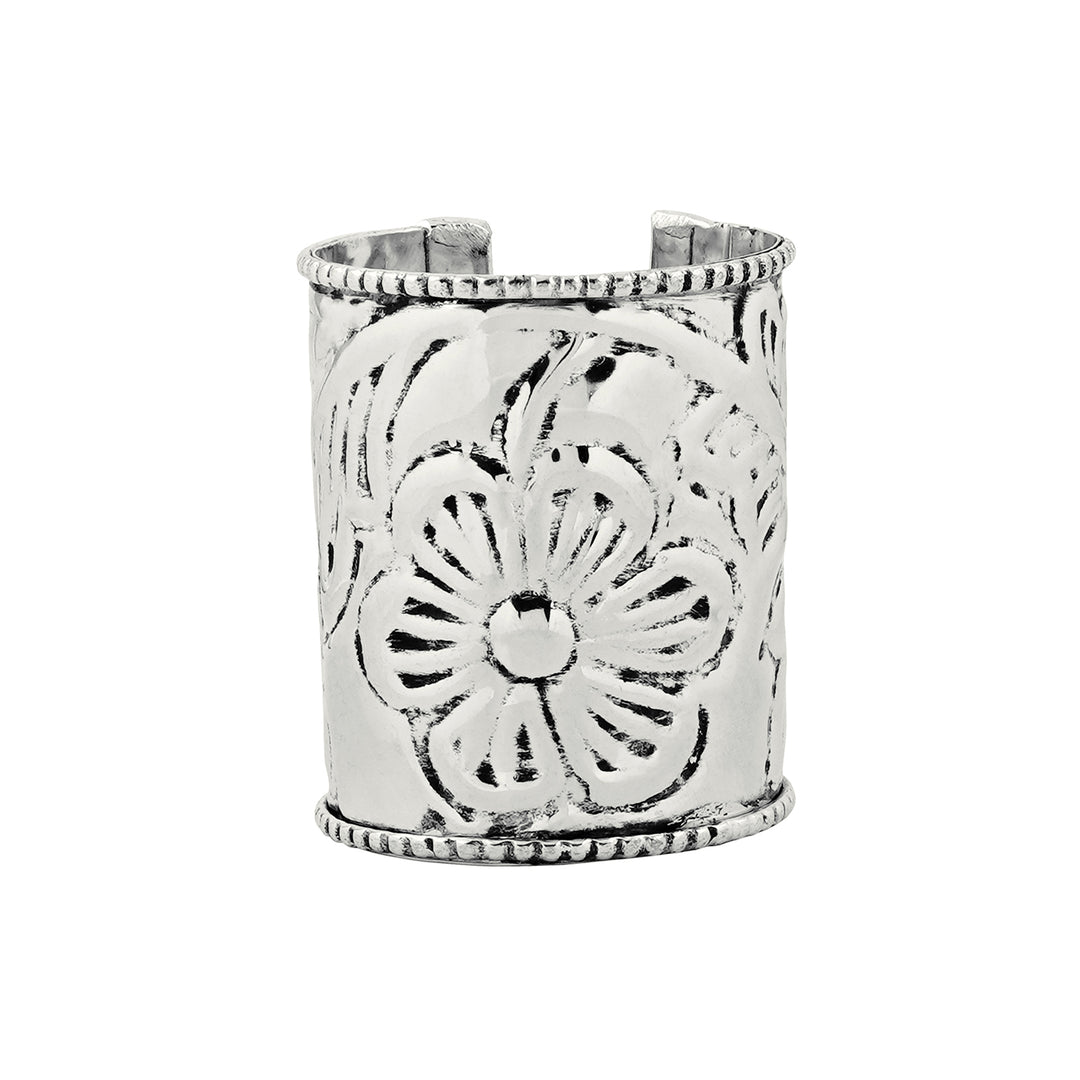 Teejh Yuvani Silver Oxidised Cuff Bracelet