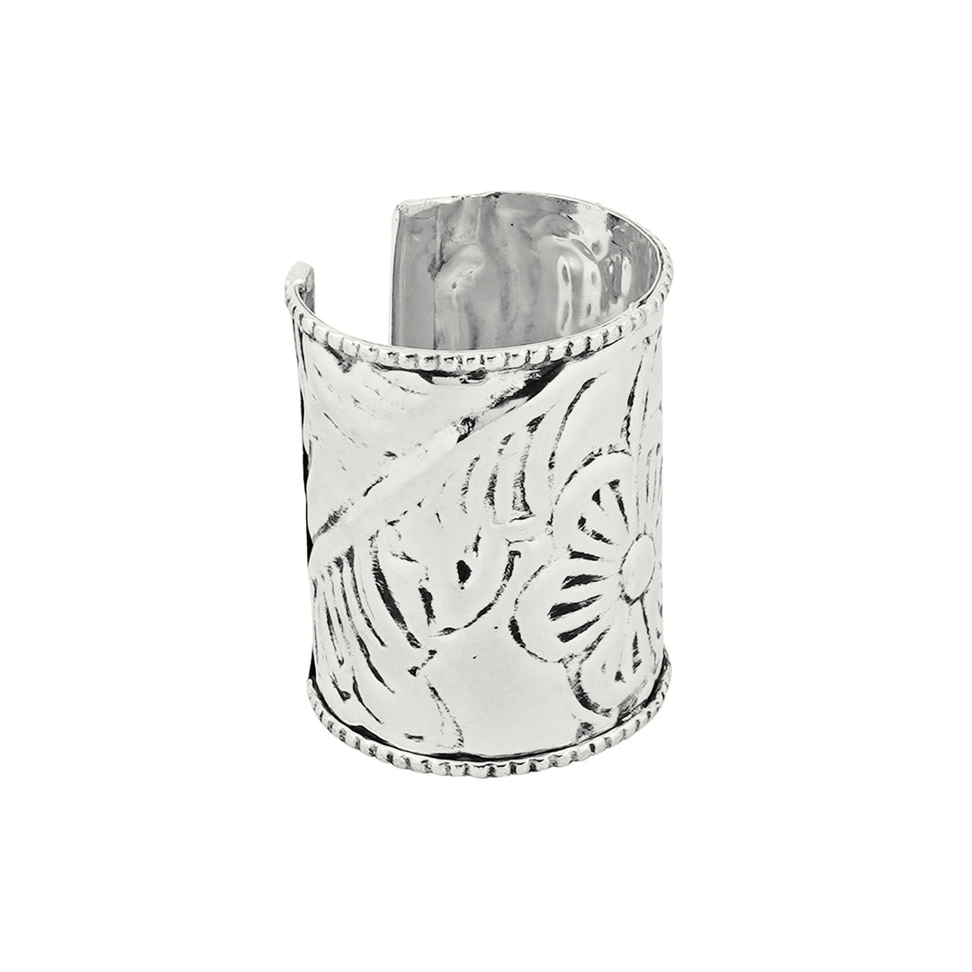 Teejh Yuvani Silver Oxidised Cuff Bracelet