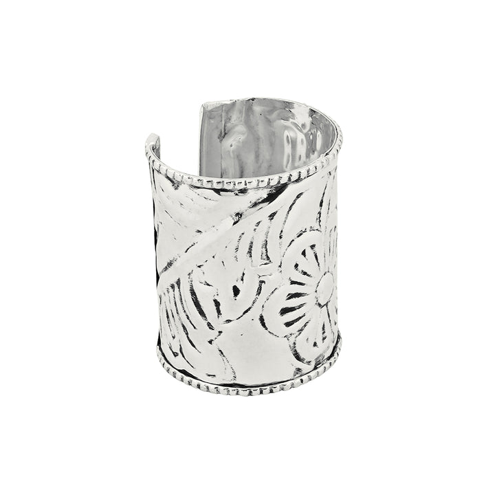 Teejh Yuvani Silver Oxidised Cuff Bracelet