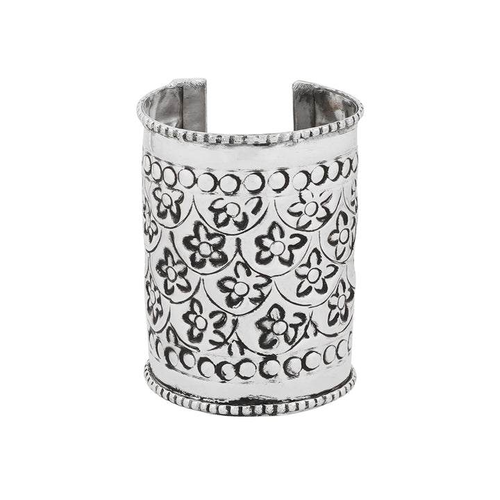 Teejh Jassi Silver Oxidised Cuff Bracelet