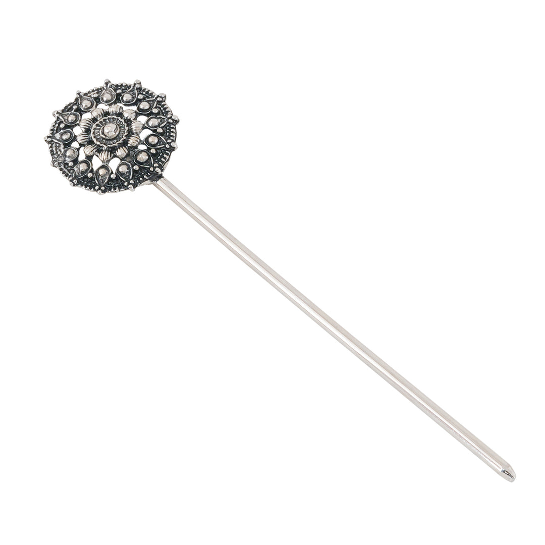 Teejh Oindrilla Silver Oxidised Juda Pin