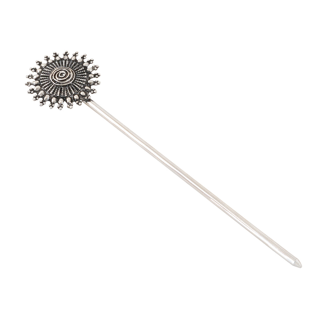 Teejh Beena Silver Oxidised Juda Pin