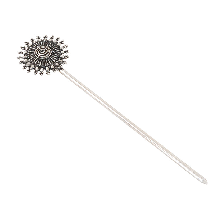 Teejh Beena Silver Oxidised Juda Pin