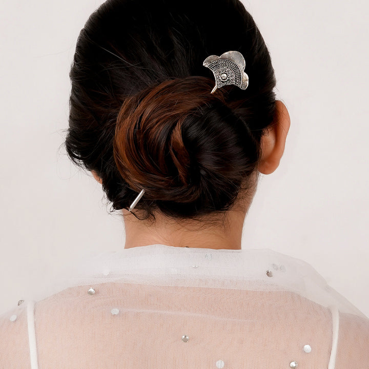 Teejh Shikha Silver Oxidised Juda Pin