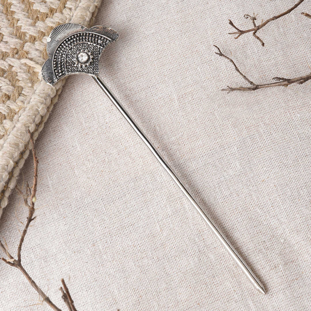 Teejh Shikha Silver Oxidised Juda Pin