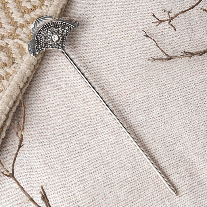 Teejh Shikha Silver Oxidised Juda Pin