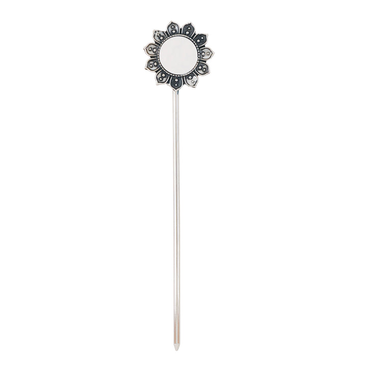 Teejh Shashi Silver Oxidised Mirror Juda Pin