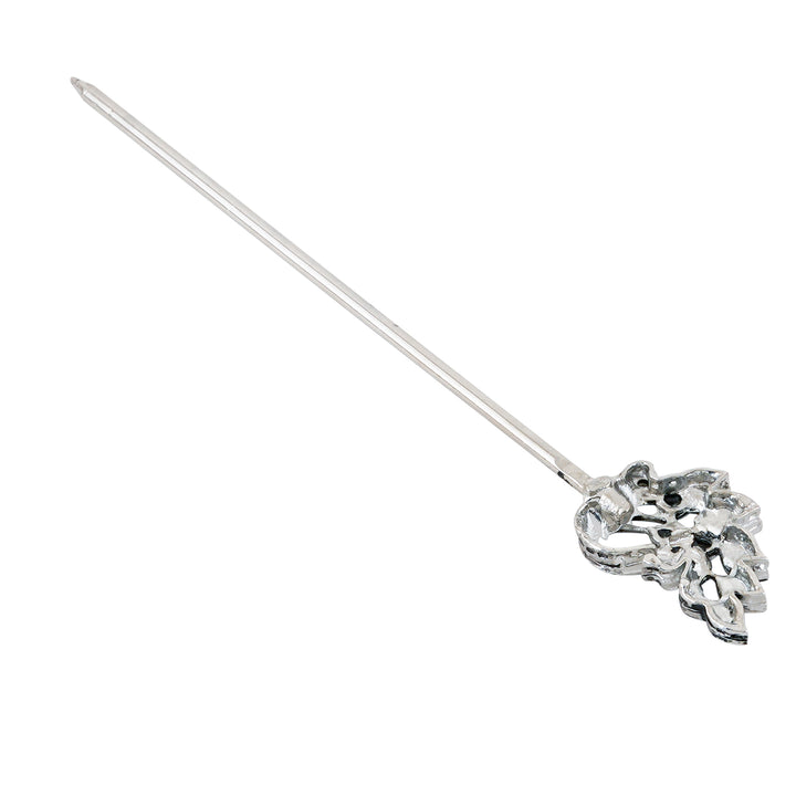 Teejh Mayuri Silver Oxidised Peacock Juda Pin
